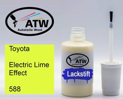 Toyota, Electric Lime Effect, 588: 20ml Lackstift, von ATW Autoteile West.